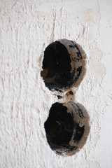 New socket holes for the electrical, sat and network installation