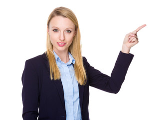Young Businesswoman with finger up