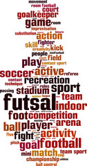 Futsal word cloud concept. Vector illustration