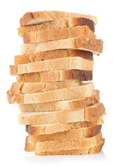 Sliced bread isolated on white background