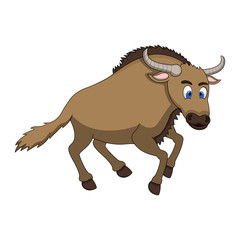 Wildebeest Cartoon Vector Illustration