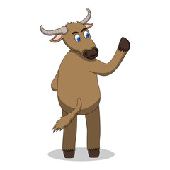 Wildebeest Cartoon Vector Illustration