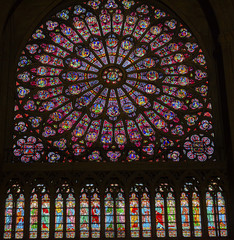 North Rose Window Mary Jesus Stained Glass Notre Dame Cathedral