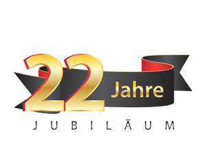 22 jahre jubiläum schwarz logo