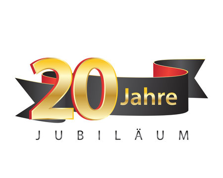 20 jahre jubil&auml;um schwarz logo