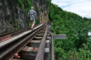 Fototapeta premium The Death Railway (Thailand-Burma railway) on World War II