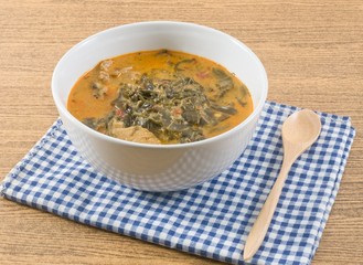 Thai Coconut Milk Curry with Cassia Leaves and Pork