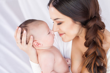 happy family. mother and baby