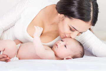 happy family. mother and baby