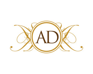 AD Luxury Ornament Initial Logo