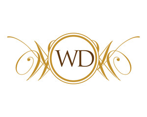 WD Luxury Ornament Initial Logo