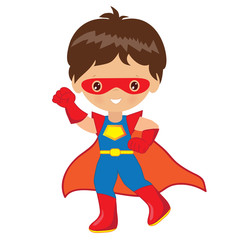 Superhero boy vector illustration