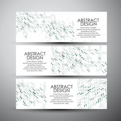 Vector banners set with abstract technology.
