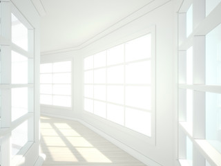 Naklejka na ściany i meble 3d illustration of empty modern interior