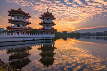 Twin Pagodas at Chinese Garden - Singapore