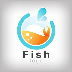 fish in abstract  design for logo and business and graphic design