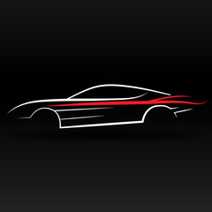 Sport car outline abstract for website and graphic design