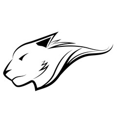 Abstract Panthera tigris head in outline for website and graphic design