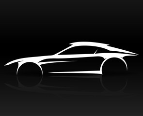 Sports car Vehicle outlines graphic
