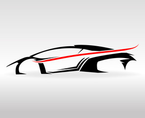 Abstract sports car