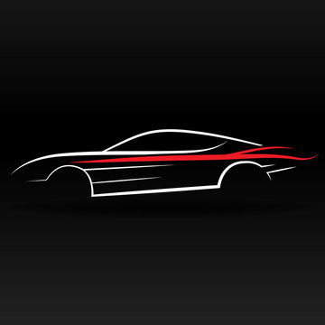 recommend clip art: Sport car outline abstract for website and graphic design
