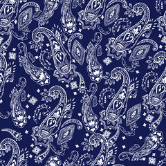 Fantasy paisley seamless pattern for fabric, textile, wrapping
