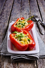 Red peppers stuffed