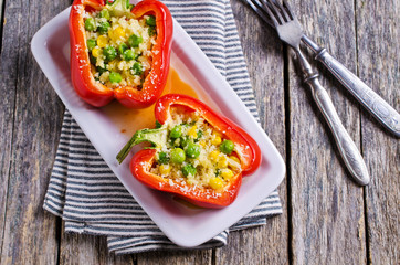 Red peppers stuffed
