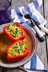 Red peppers stuffed