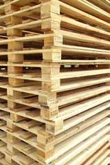 Wood pallet in factory