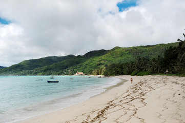 Fototapeta na wymiar tropical beach with a boat