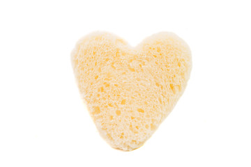 bread heart on white background
