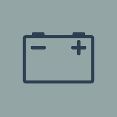 Flat battery icon. Car battery icon.