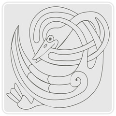 monochrome icon with Celtic art and ethnic ornaments for your design