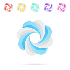 Spiral colored segmented circles
