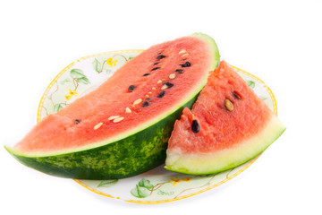 slices of watermelon isolated on white background