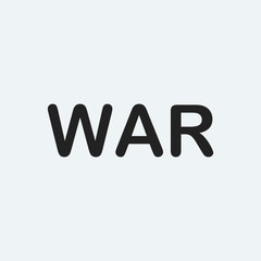 War icon. Vector with the word war.