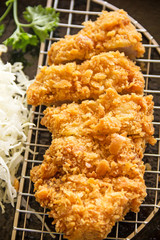 japanese deep fried pork cutlet or tonkatsu, Japanese food