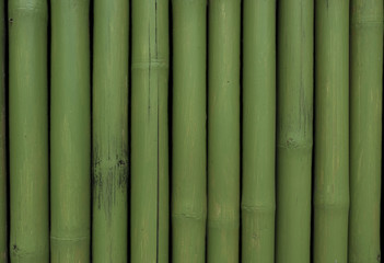 Green painted bamboo wall