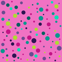 Seamless pattern with color circles. Polka dot.