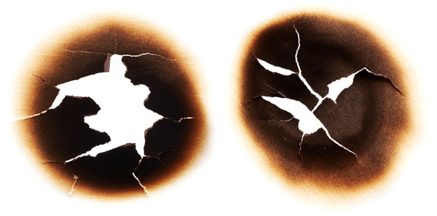Paper with burnt holes