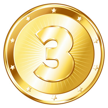 Three Year Anniversary - Round Gold Badge