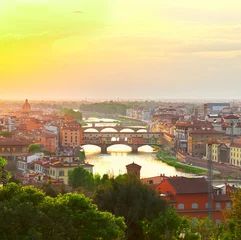 Fotobehang Ponte Vecchio, Florence, Italië © neirfy