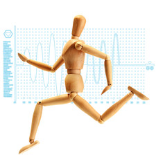 Healthcare and medicine concept. Wooden mannequin