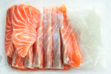 freeze salmon in the box