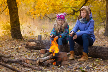 Two girls on picnic