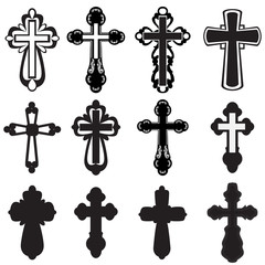 Collection of silhouettes of different kinds of creeds
