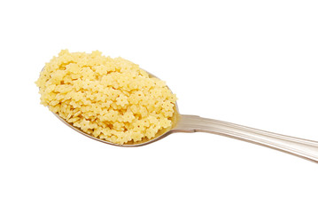 Star pasta on a spoon