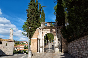 Fototapeta na wymiar Gate of university for foreigners in Perugia, Umbria