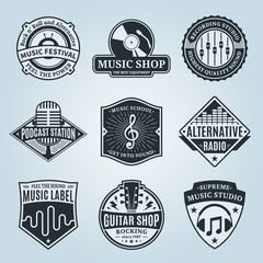 Obraz premium Set of Vector Music Logo, Icons and Design Elements